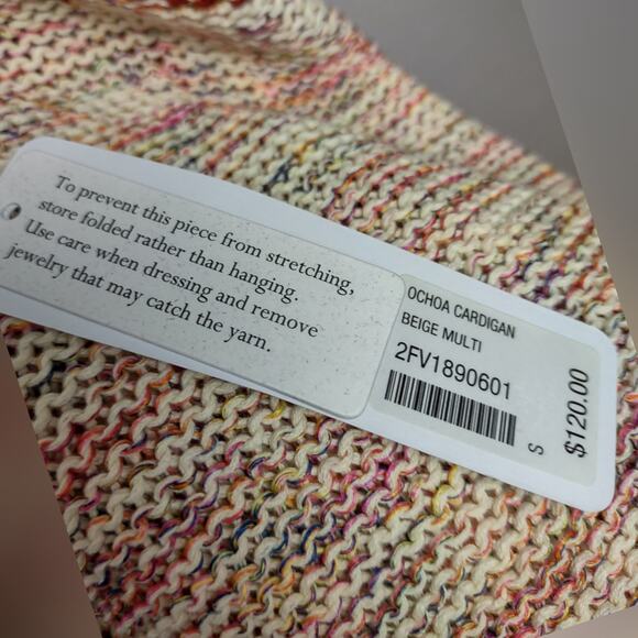 Soft Surroundings Ochoa Cotton Blend Open Front Cardigan Bohemian Beige Size S - Picture 13 of 14